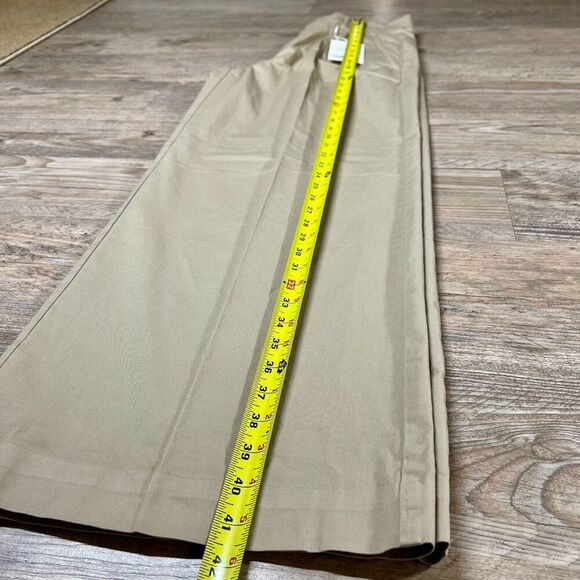 Everlane Womens Tan Pleated Organic Cotton Easy Wide Trench Pant Size 6R NWT - Picture 6 of 12